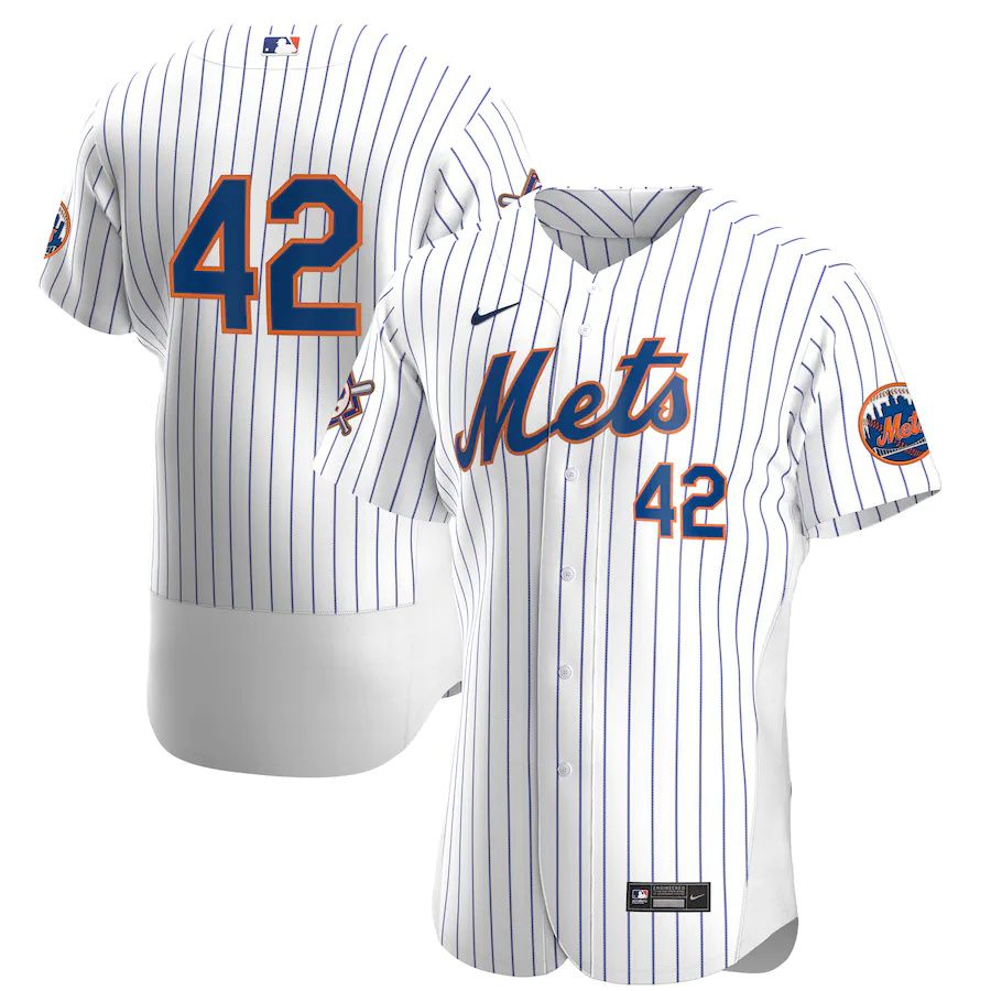 Mens New York Mets 42 Nike White Home Jackie Robinson Day Authentic MLB Jerseys